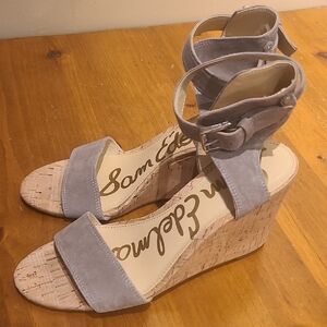 Sam Edelman Women's Suede Gray Wedges